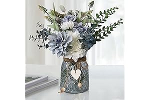 Leftover Flowers in Vase with Multi-Colored Artificial Flower Arrangement