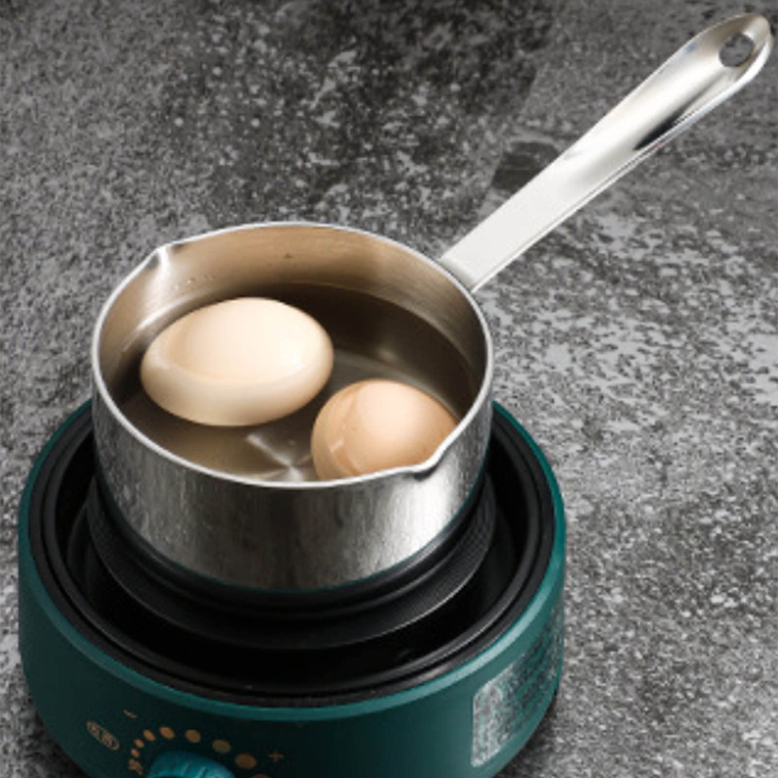 Inductive Milk Pot with a Flat Floor and Double Output Sacrifices to Hang Up on the Wall for Butter, Cheese, Caramel, Chocolate (350ML)