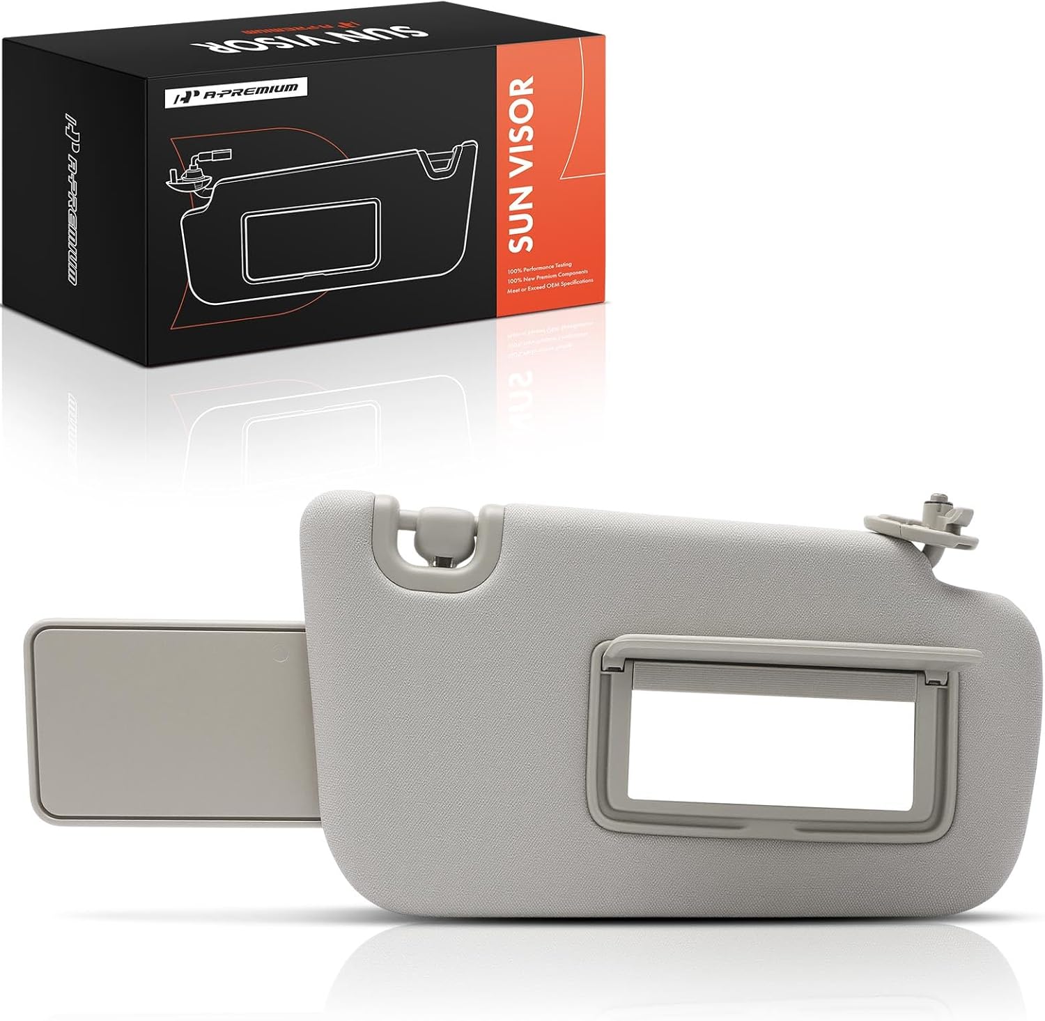 A-Premium Passenger Right Side Sun Visor Compatible with Nissan Sentra 2013 2014 2015 2016 2017 2018 2019, with Vanity Mirror, with Sliding Sun Sisor Sxtension, Gray - Replaces 964003SG8A, 96400-3SG8A