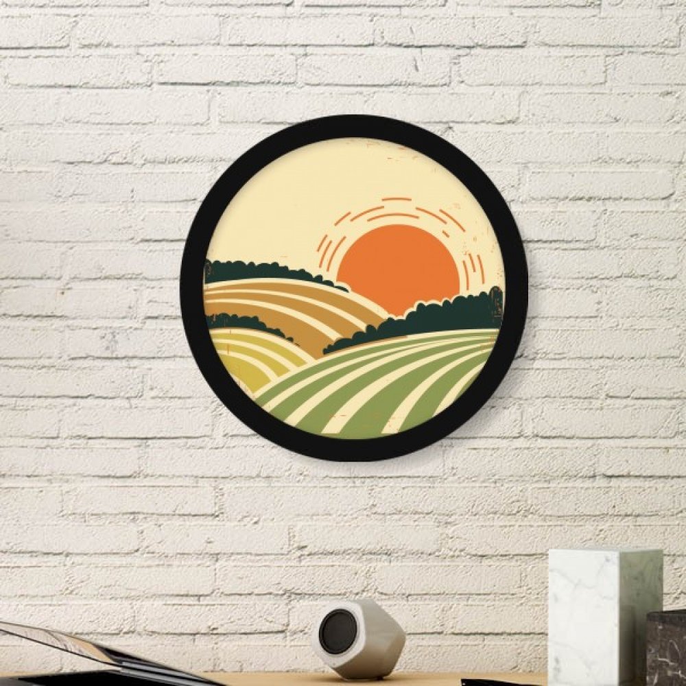 Art peinture cadre photo ronde en bois aux finitions noires d'art