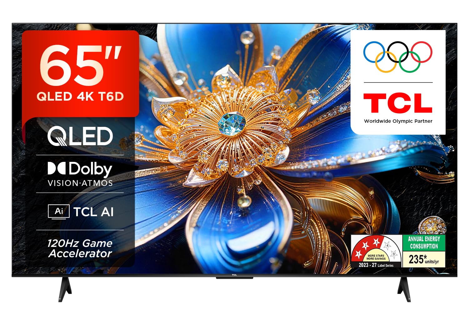 TCL 65 inch 4K QLED Google TV 65T6D - Image 1