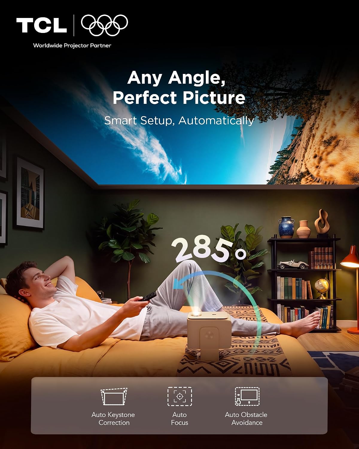 TCL C2R Smart Projector, TV-Grade 1080p Picture, Roku TV Built In 5 71A8Urc2SwL. AC SL1500