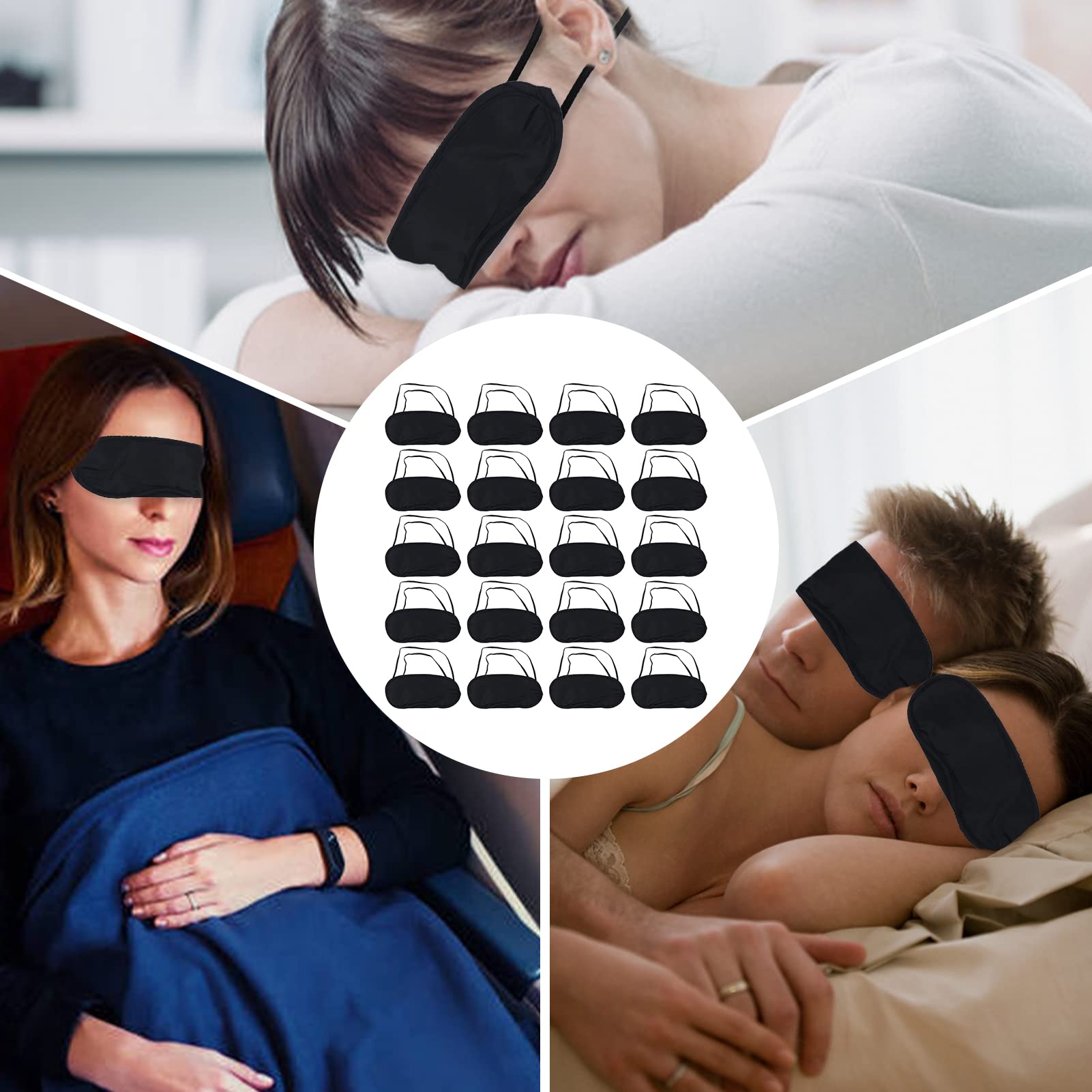 Confezione da 26 benda per gli occhi per il sonno, gioco da viaggio con naso