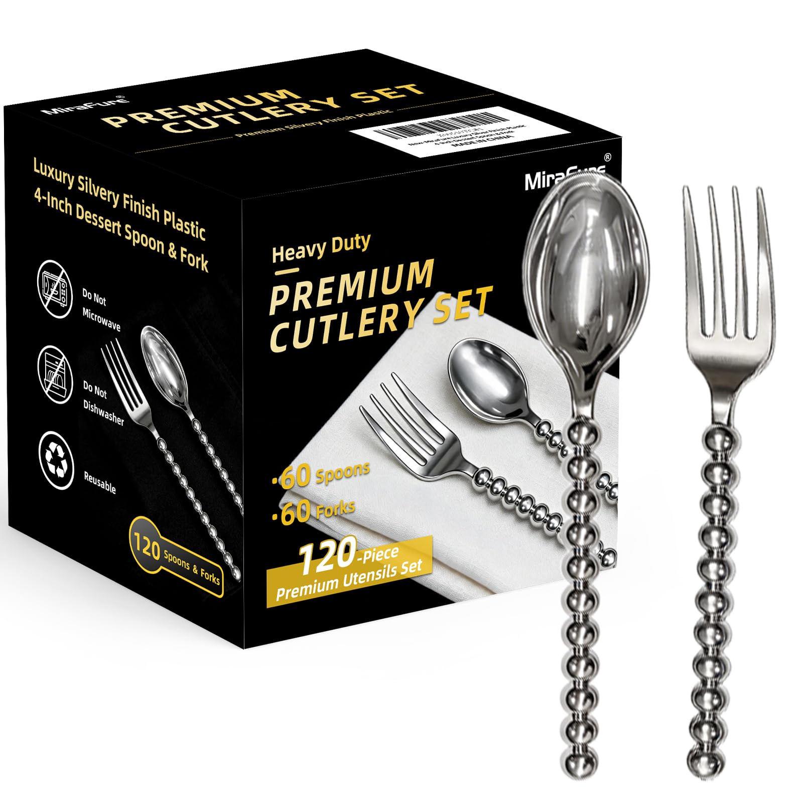 Premium Gold Mini Dessert Forks - 120-Piece with Beaded Handle, 4.4 Inch — Amazon image 9