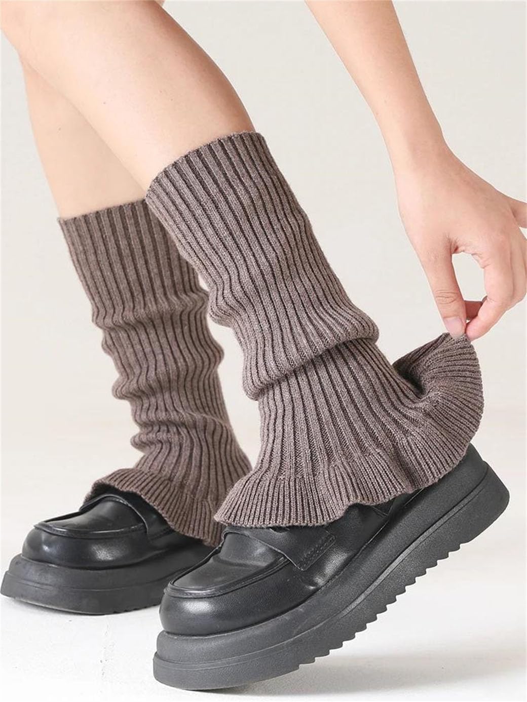 Women's Winter Ruffled Ribbed Leg Warmers Wool Blend Ankle Trim Boot Socks Foot Cover For Outdoor Activities