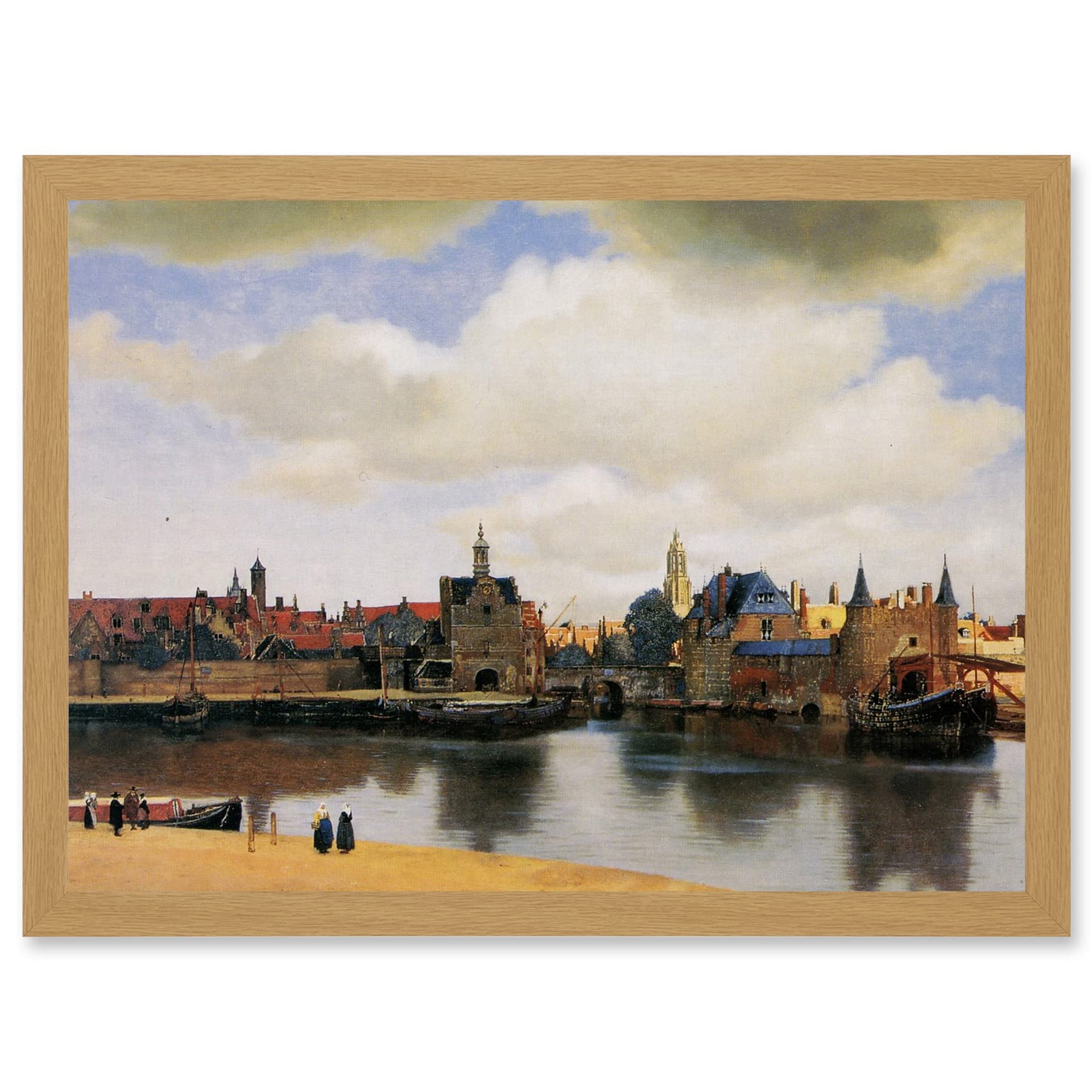 Artery8 Johannes Vermeer View Of Delft Baroque Cityscape Painting A4 Artwork Framed Wall Art Print