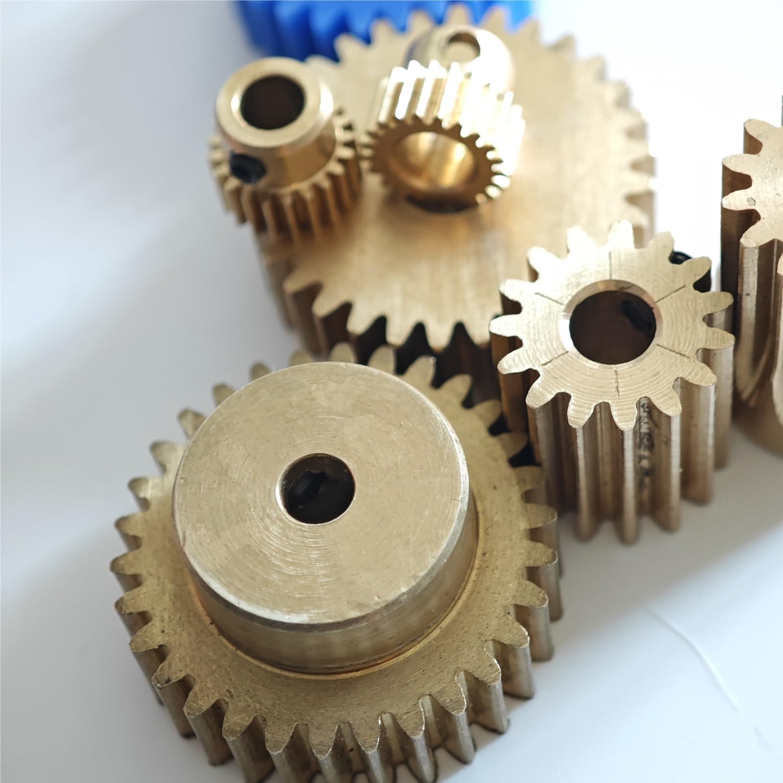 Messing-Kegelrad, 1 Stück, 116 Zähne, Stirnrad, 0,5 Modul, zylindrisch, mit gerader Getriebemotor-Ritzelwellen-Hardware(3mm bore)