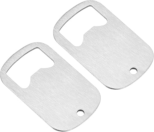 CASA -J Abridores de botellas de cerveza, 2 unidades, abrebotellas planas de acero inoxidable con mango recubierto de 1.96 pulgadas de largo,