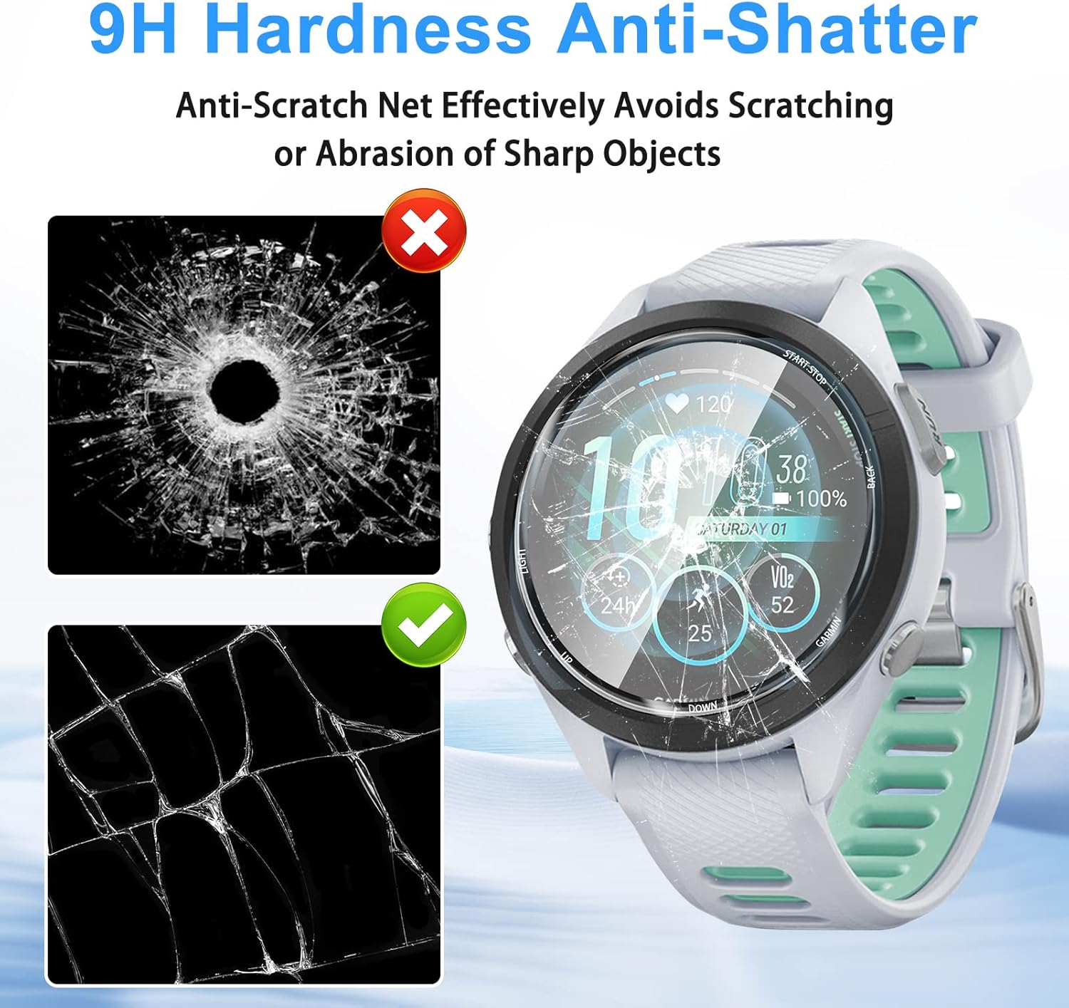 Suoman 2-Pack for Garmin Forerunner 265S Screen Protector, [Anti-Scratch] Ultra-thin High Definition Soft Screen Protective Film