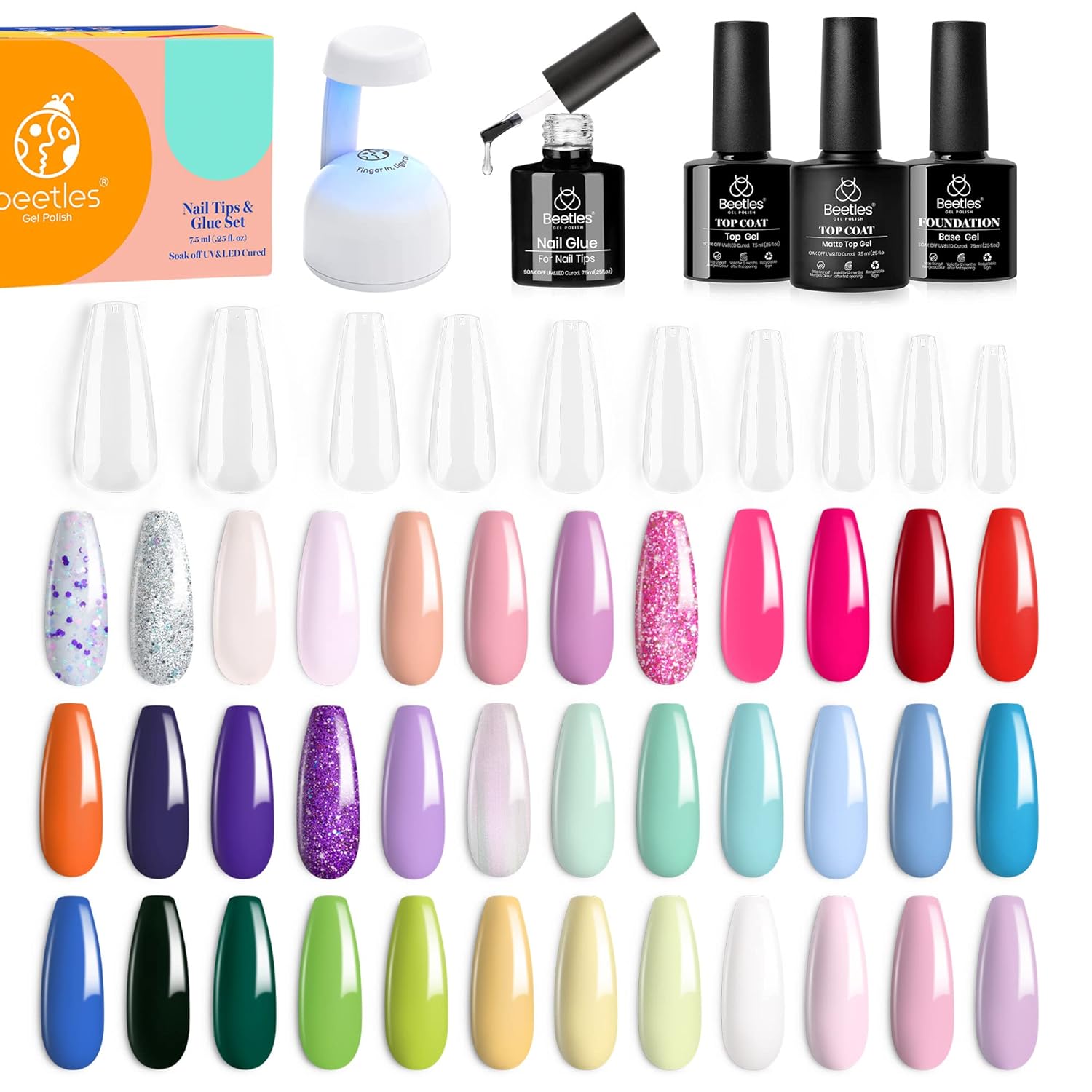 beetles Gel Polish Nail Set 36 Colors Floral Rhapsody