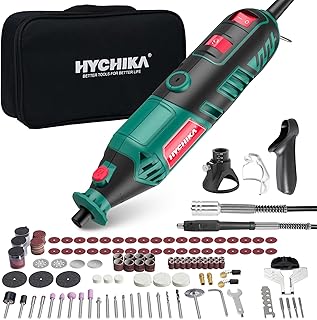 HYCHIKA 8000-35000RPM Variable Speed Rotary Tool,180W Rotary Tool With 179pcs Accessories,With Flex Shaft,Grinding Chain Bracket And Tool Bag,for Grinding,Cutting,Wood Carving,Sanding and Engraving