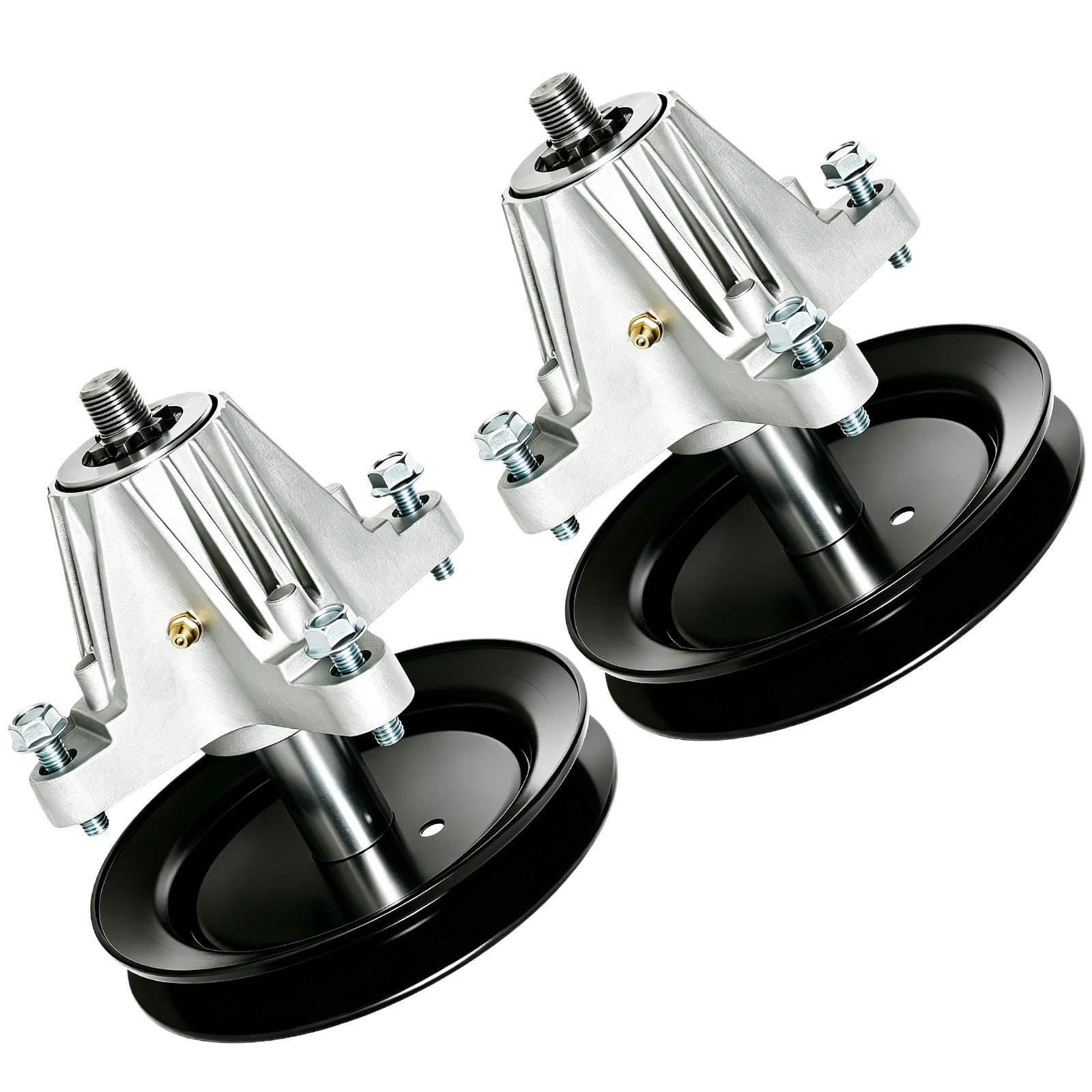 2 Pack Cortacésped para Cub Cadet MTD 918-04822A 918-04822B 618-04822 918-04889 Montaje de husillo de cubierta para la mayoría de 106,7 cm y 76,2 cm con perno roscado polea y zerk