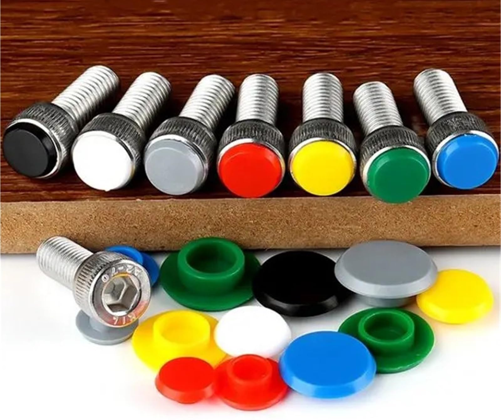 Przykręcana ozdobna osłona 50 szt. Plastikowe nakładki ochronne na śruby Śruby pasują do kluczy imbusowych z łbem sześciokątnym(M8,White)