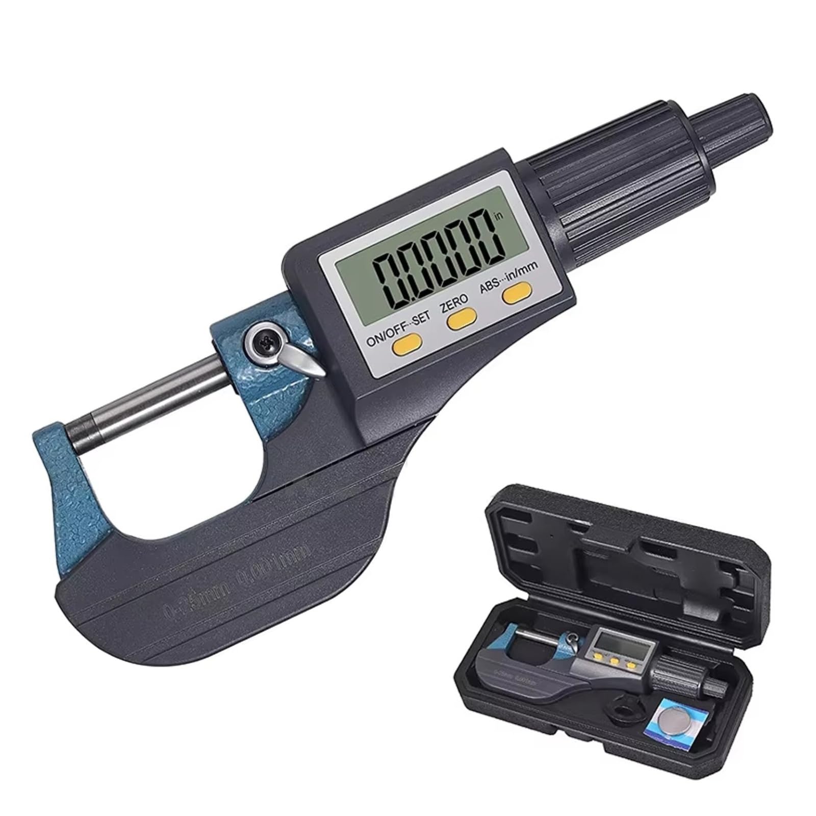 Micrómetro digital exterior de 0-25/25-50/50-75/100 mm, micrómetro electrónico, calibrador digital de 0,001 mm Lecturas precisas(75-100mm)