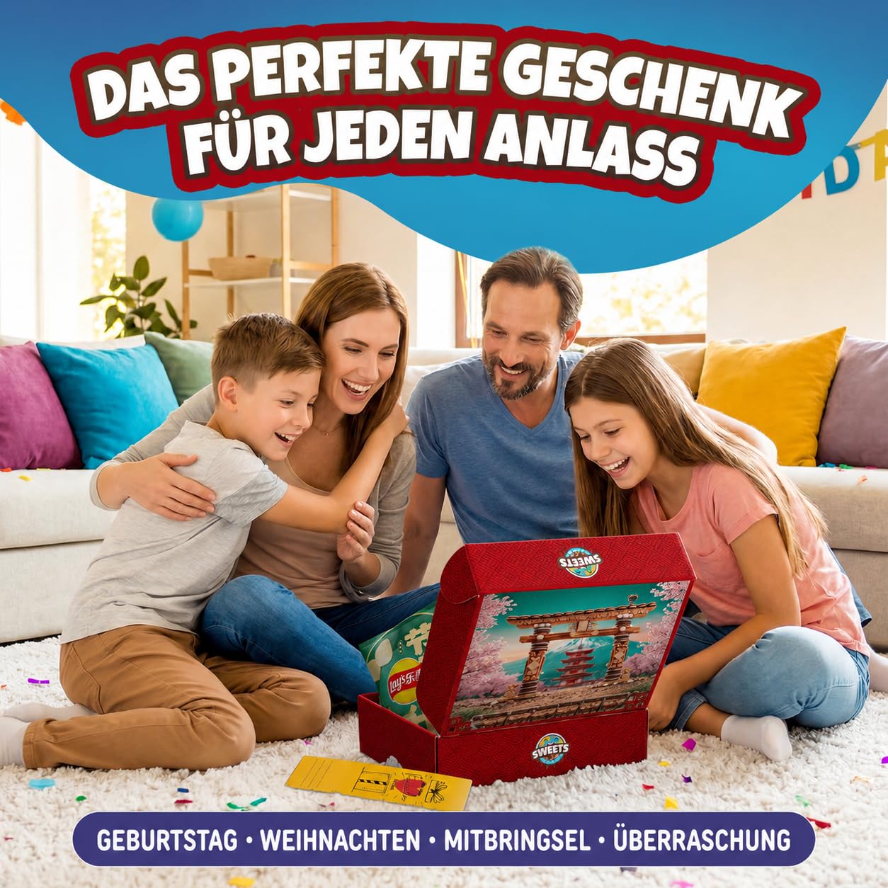 Asiatische Snacks Box Geschenkideen mit Japanische, koreanische & mehr Snacks und Süssigkeiten - Ideale Kalender Füllung (XL)