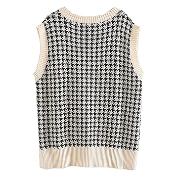 トップス Sulvam Asymmetry Houndstooth Knit Sulvam Asymmetry
