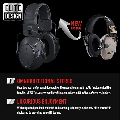 Miniatura 5 de ACT FIRE Ear Protection Hearing Protection for Shooting Gun Range Shooting Earmuffs Elite