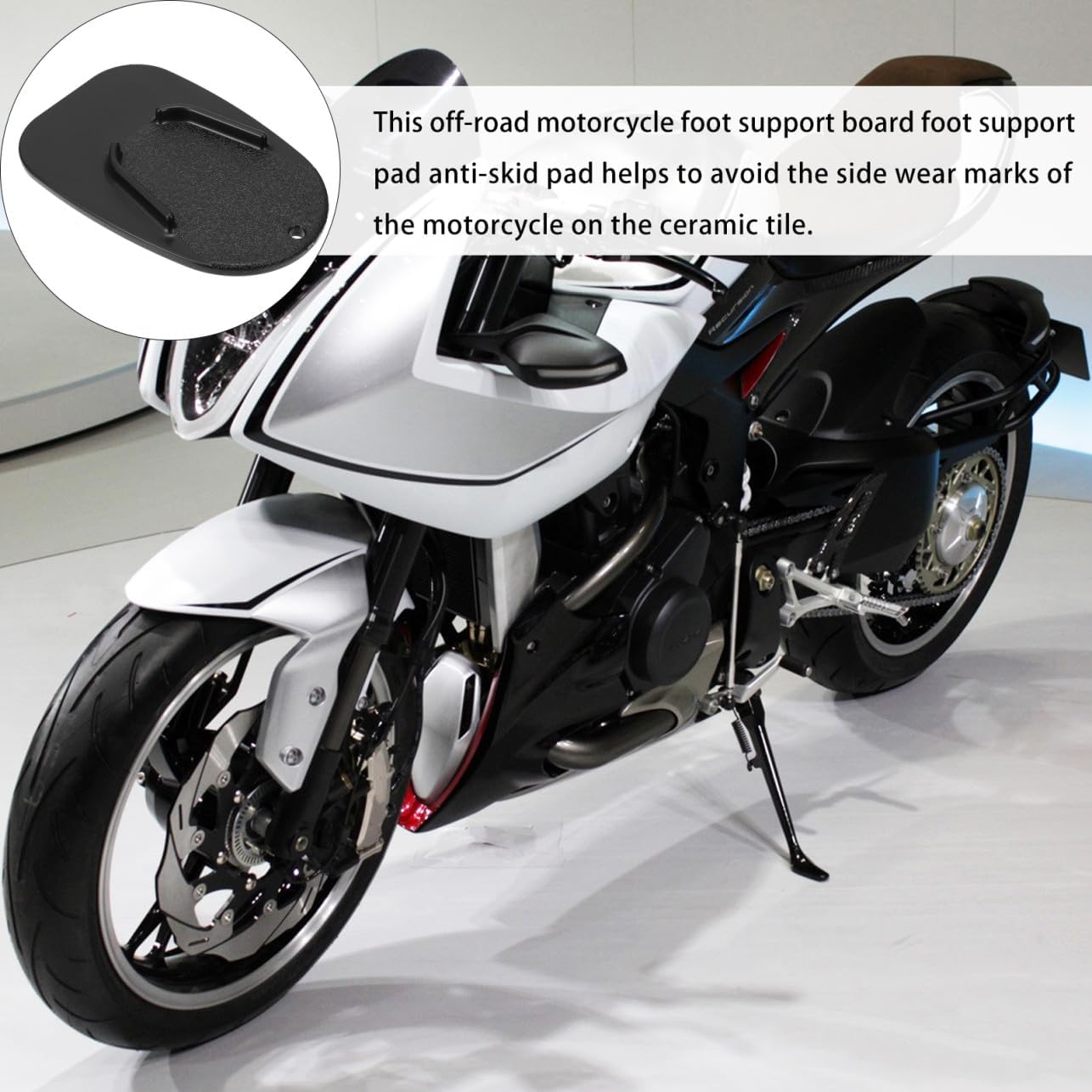 Motorcycle Side Stand Pad ABS Kickstand Support Plate for Parking
