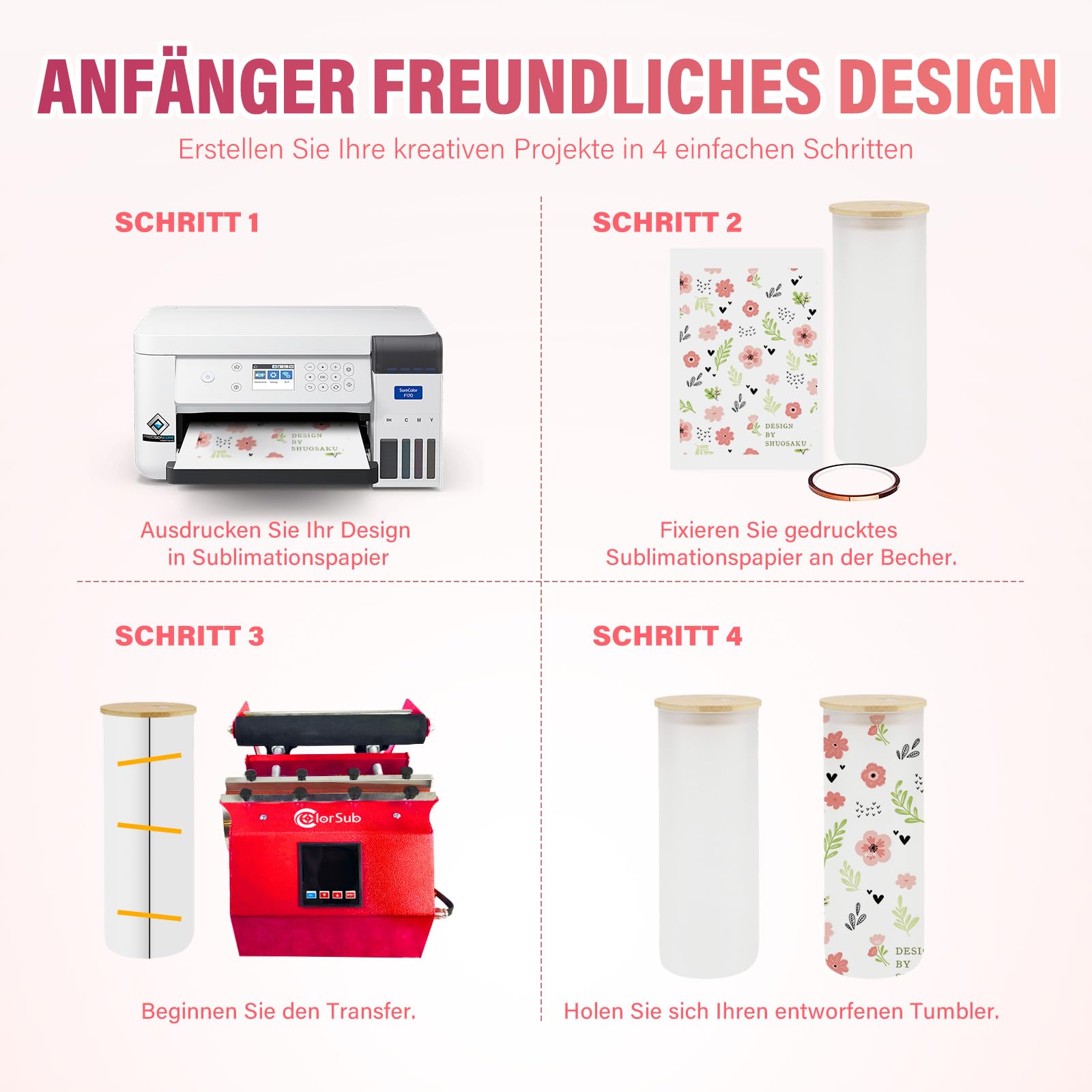 ColorSub Mug Press Tumbler Heißpresse Maschine, Professionelle Tassenpresse Druckgerät 11-30oz Mug Heat Press, Cup Press Sublimationsdruckgerät DIY Transferpresse