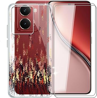 for Realme P3 Ultra Case + 2 Pack Tempered Glass Screen Protector, Clear Soft Silicone Bumper Shell, Ultra-Thin Anti-Fall Back Cover for Realme P3 Ultra 6.83" - Shadow