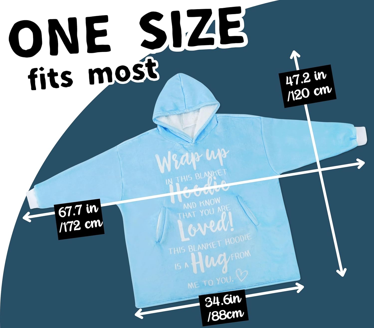 Get Well Gifts Wearable Blanket Hoodie, Oversized Wearing Blanket for Patients