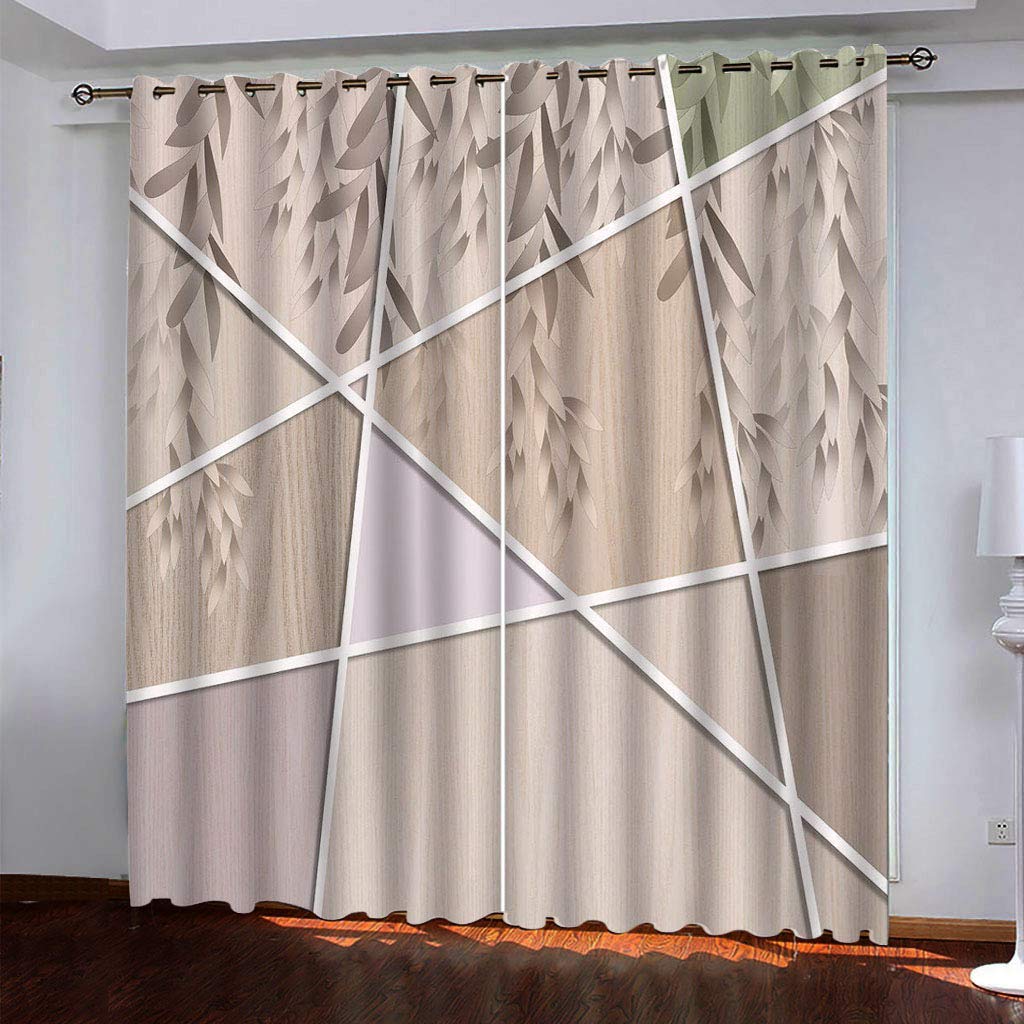 Maynuo Girls Pink Curtains For Bedroom 3D Geometric Leaves Eyelet Top Curtain For 62X78inch Kids Window Treatments For Home Decoration Thermal