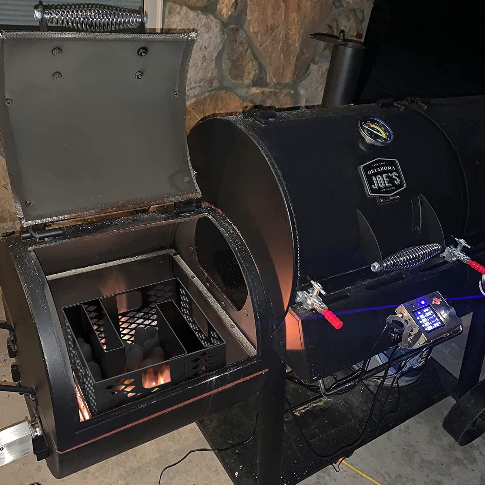 Oklahoma Joe Offset Smoker Kick Ash Basket Charcoal Basket Fire