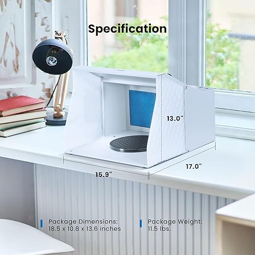 Miniatura 7 de VIVOHOME Cabina de aerosol de pintura con aerógrafo de doble ventilador con 4 luces LED, mesa giratoria y manguera de filtro, cabina de aerógrafo