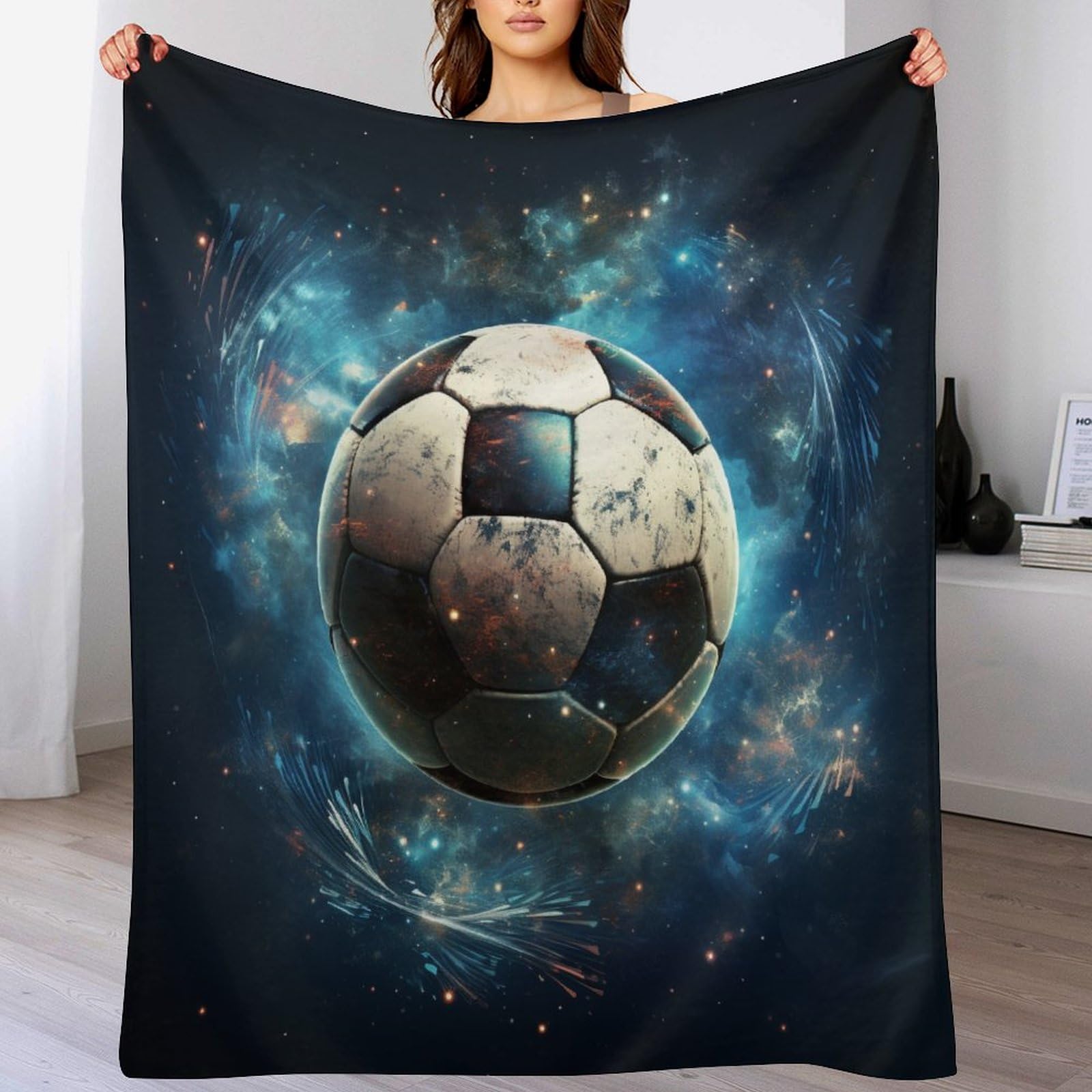 Manta de fútbol para sofá y tardes de pelis en el salón