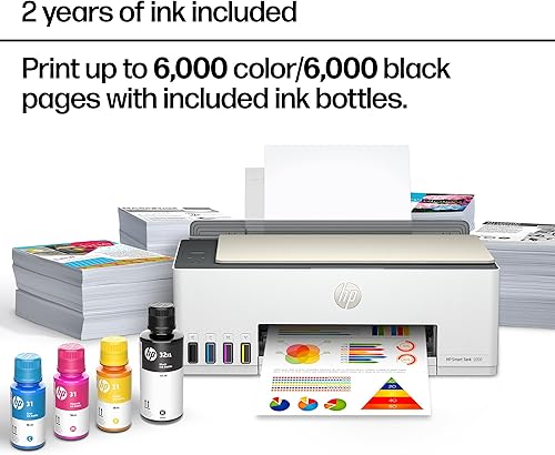 Miniatura 7 de HP Smart-Tank 5000 Impresora inalámbrica todo en uno con hasta 2 años de tinta incluida, impresión móvil, escaneo, copia, blanco, 17.11 x 14.23 x