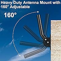 Vista 3 de Soporte de antena universal, poste ajustable resistente de 50 libras y soporte de montaje en J de pared, apto para antena de TV al aire libre