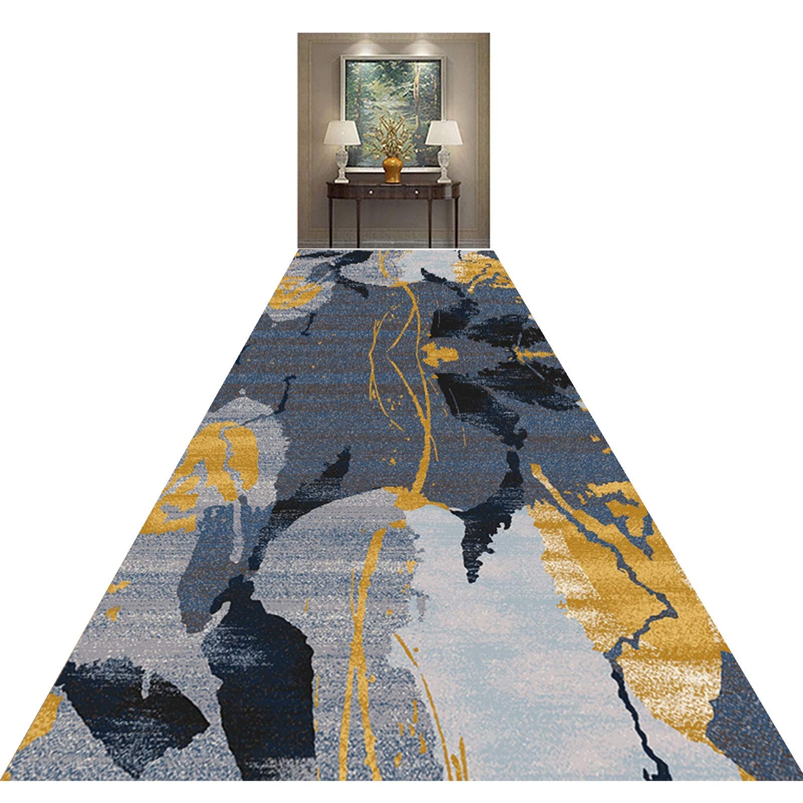 Tapis de cuisine de 100x300cm lavable et tapis de porte antidérapant en caoutchouc de 0.6cm