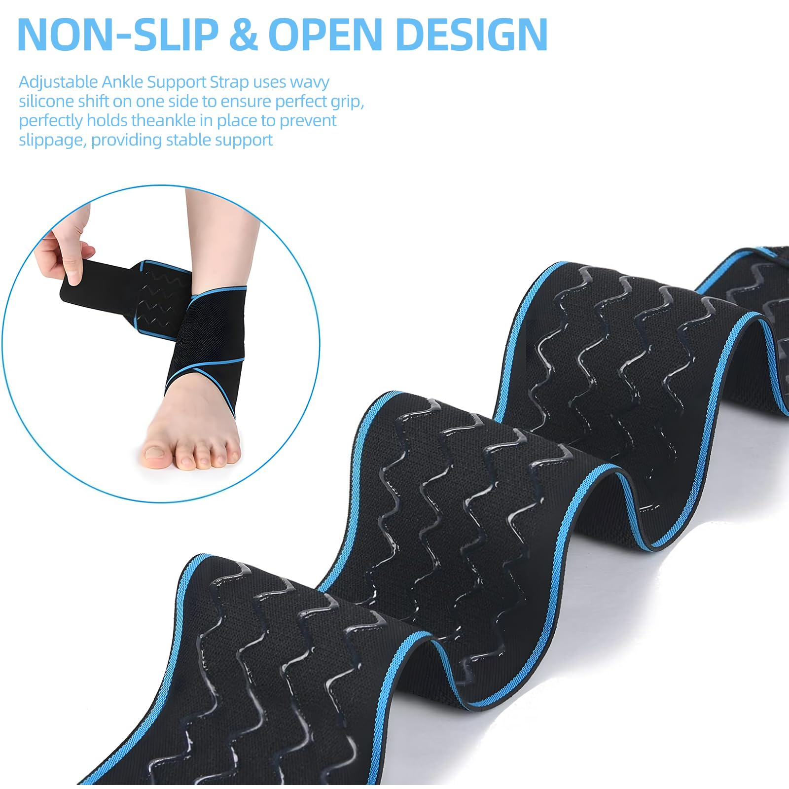 Chevillère Entorse Flexible Ultra Fine Ajustable Maintien Renforcée Unisexe Sport Bleu