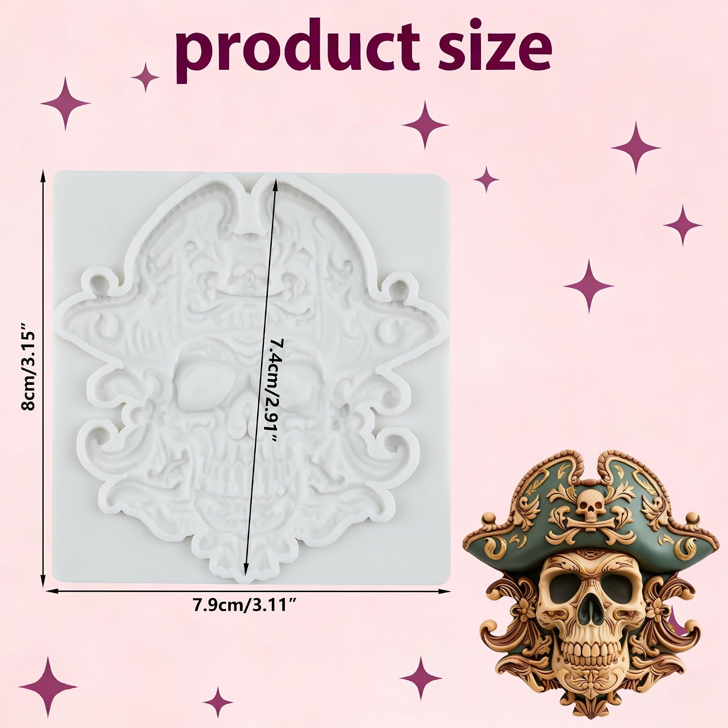 Pirate Polymer Clay Mold Pirate Skull Silicone Molds