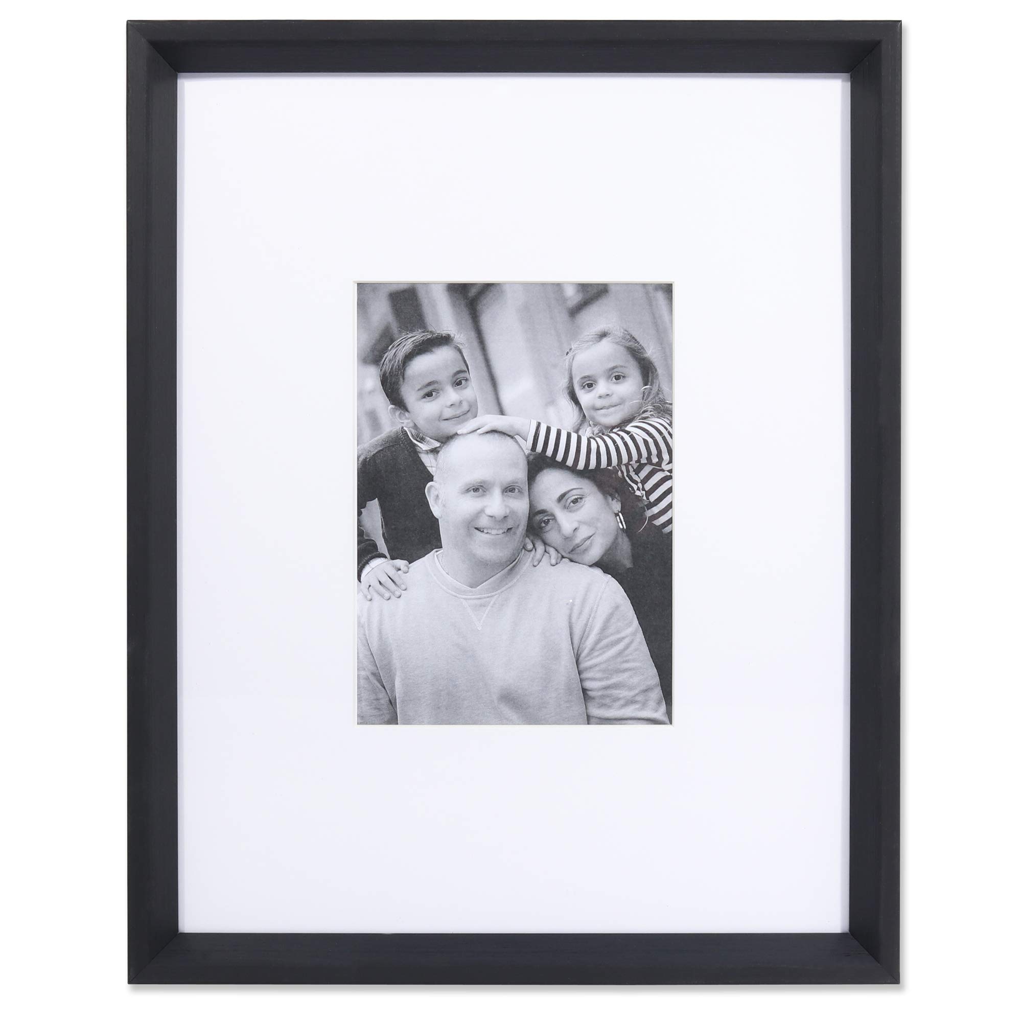 Lawrence Frames 250057 5x7 Wide Border Matted Gallery Black 11x14 Picture Frame