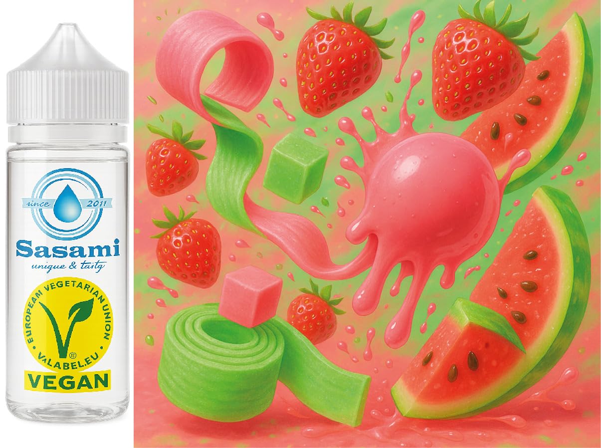 Kaugummi - Huba Strawberry Watermelon Aroma Konzentrat - Vegan - Sasami - 100ml