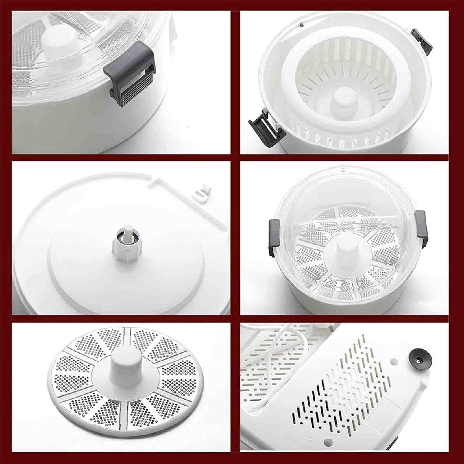 Pelador Giratorio Multifuncional, pelador de Patatas eléctrico táctil, Herramienta peladora de Verduras rápida para Cocina y centrifugador de Ensalada (B)