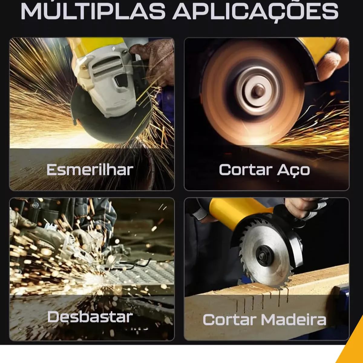 Esmerilhadeira Lixadeira Angular 800W Função Politriz 115mm Com
