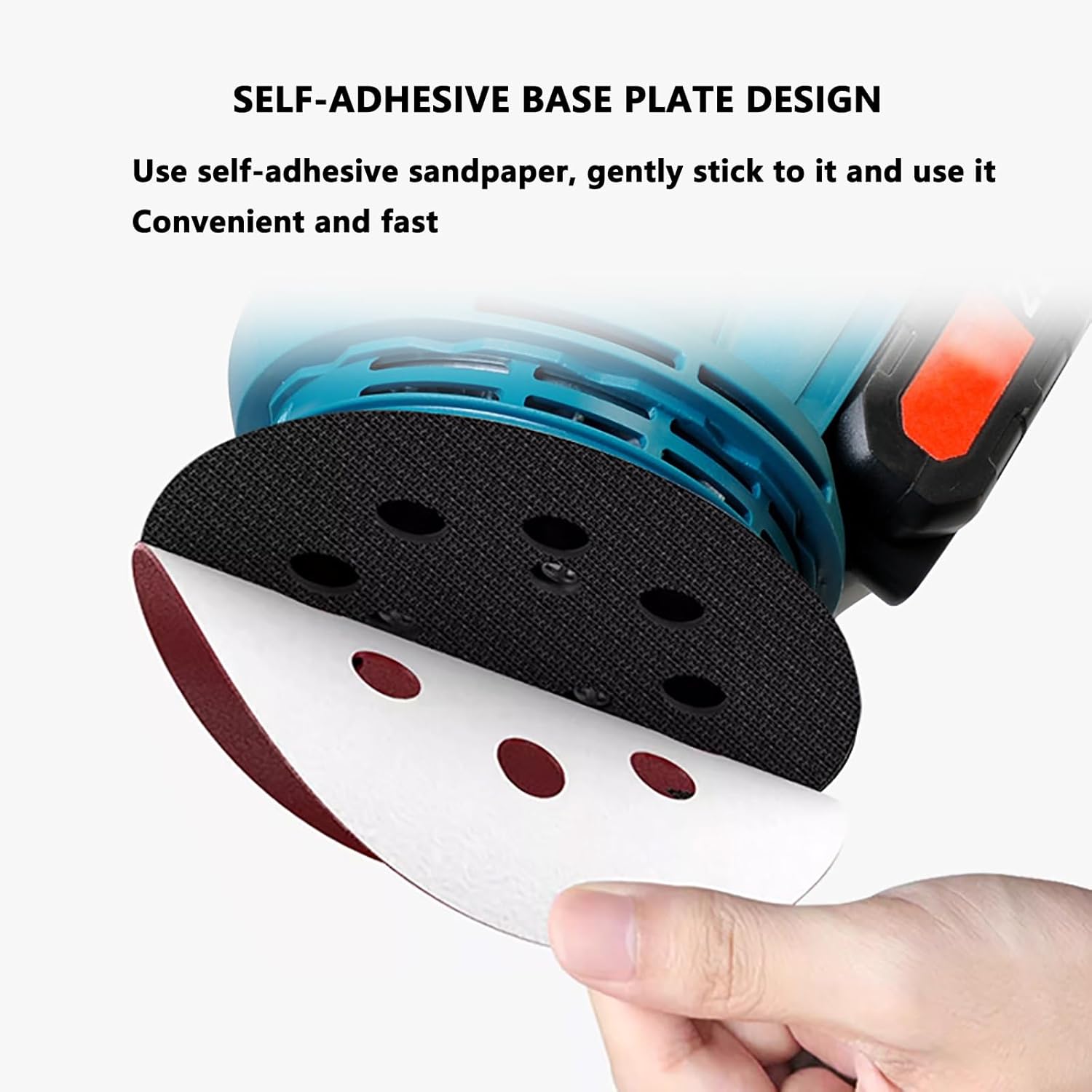 Cordless Cordless Cordless Electric Sander Tool with 2 Batteries, 20 Sheets of Sandpaper and Dust Bag with 3 Variable Speeds 7000-9500-11000 RPM Battery-Powered Woodworking Sander