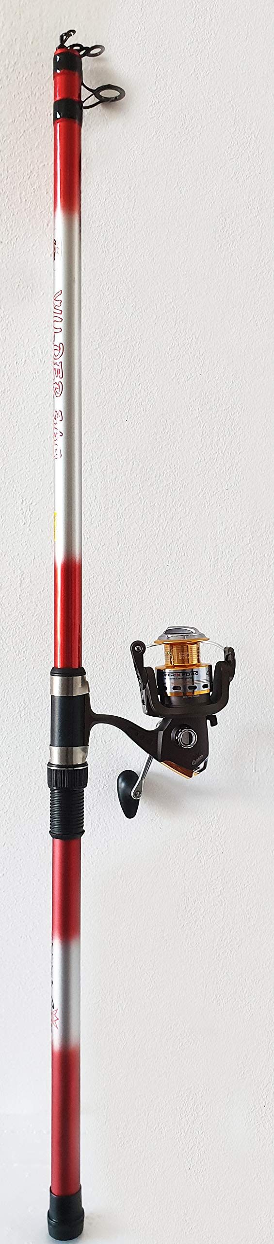 CARSON Kit Canna da Pesca Telescopica da Fondo WILDER | 3.60 Metri, Mulinello TEBEN FD40 3+1BB, Bobina Monofilo in Omaggio, Impugnatura Antiscivolo, Adatto a Grosse Prede