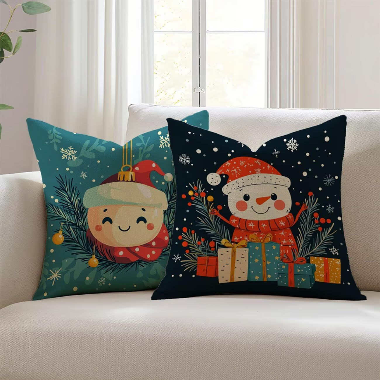 Housse de coussin extérieur imperméable 55x55 pour salon de jardin et coussin canapé