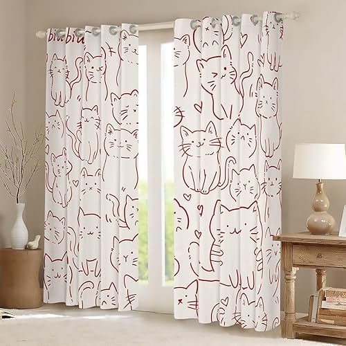 Miniatura 9 de Erosebridal Cortinas opacas de moda de los años 90, 30 % a 50 % para dormitorio, cortina de ventana con cinta de radio retro, tratamientos de Negro