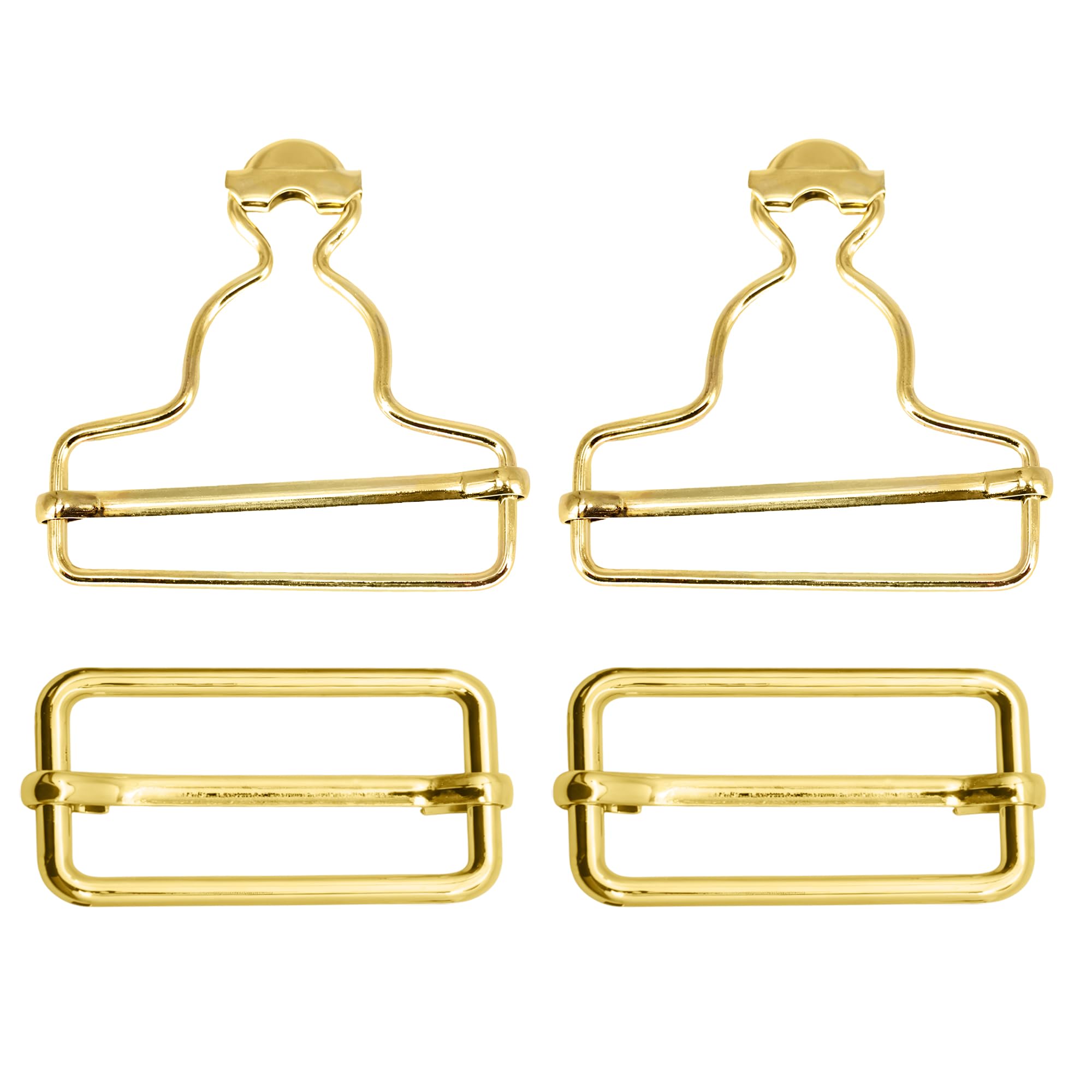 Trimming Shop 40mm Dungaree Buckles with Sliders – Suspender Buckles With Sliders, Braces, Handbags, Jackets, Kids’ Clothing, Pinafores, Sewing & Crafting, Gold, 2pcs