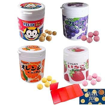Amazon.co.jp: マルカワ 4種ボトルガムセット -レトロ駄菓子屋風
