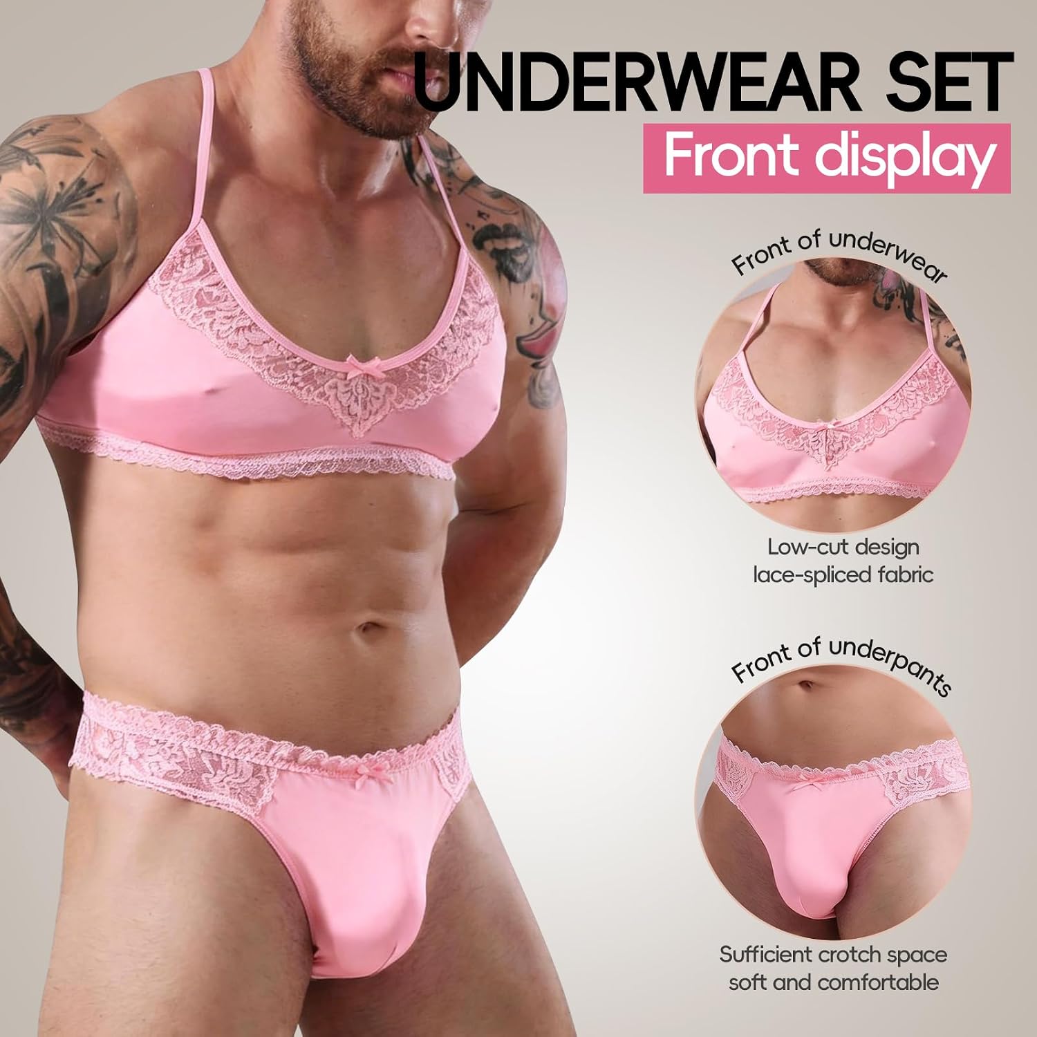 Lingerie Set For Men, Sexy Bra And Panty Sissy Clothes G String Exotic Gay Sissy Femboy Panties