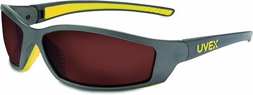 Uvex Gafas de seguridad SX0407X SolarPro SCT-Gray Uvextreme lente antivaho con montura gris y amarilla