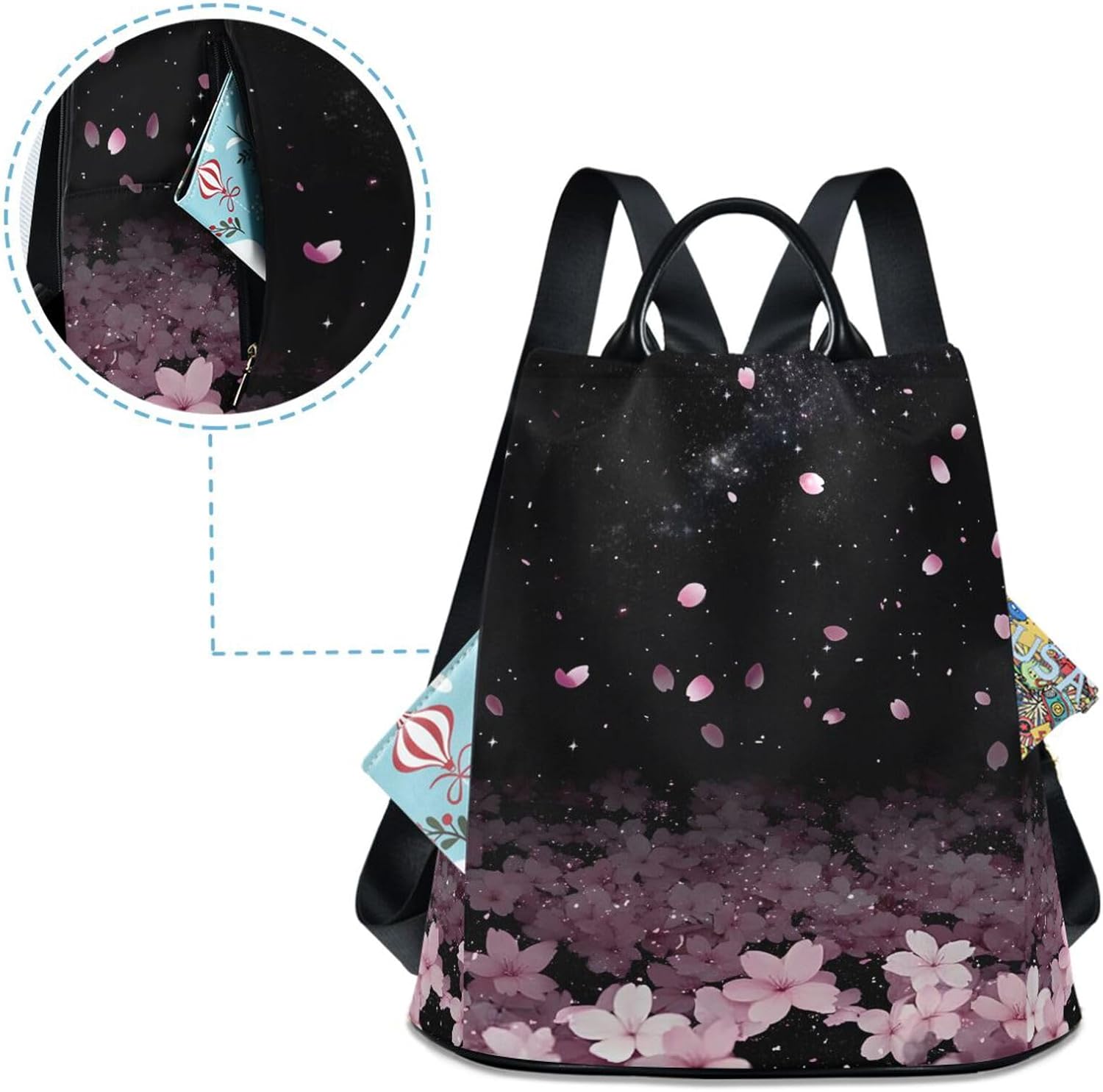 ALAZA Beautiful Sakura Backpack Purse for Women Anti Theft Fashion Back Pack Shoulder Bag