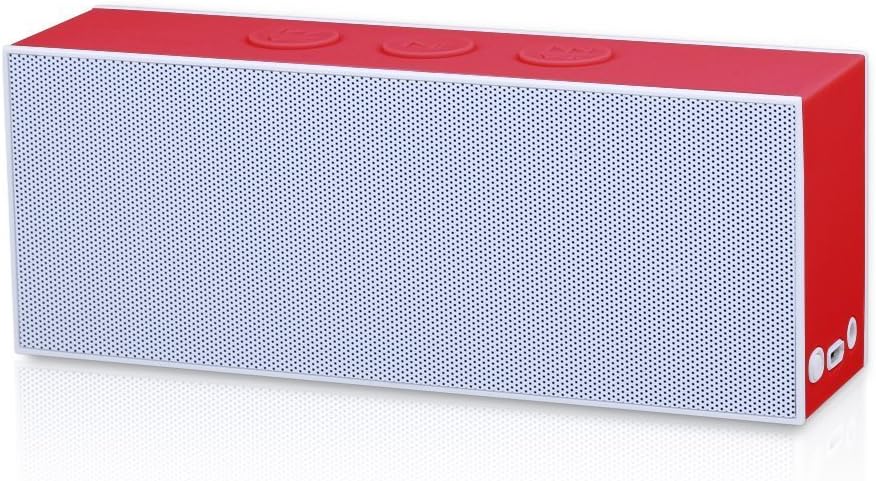 August SE30 Portable Bluetooth Speaker - Compact Wireless SoundBar with 3.5mm in and Rechargeable Battery (Red)