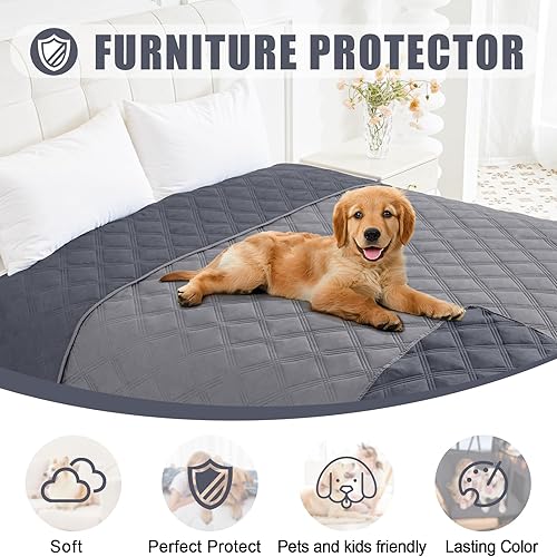Miniatura 8 de Smiry Manta impermeable para cama de perro de 30 x 70 pulgadas, suave manta reversible para mascotas, lavable, a prueba de fugas, para sofá