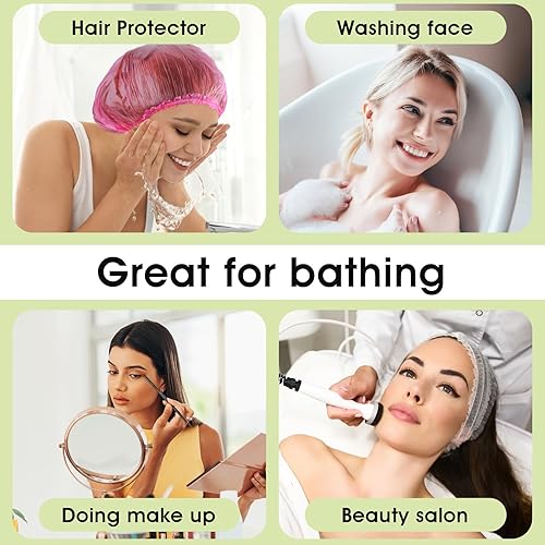 Miniatura 6 de 100 gorros de ducha desechables, gorros de ducha para mujeres, gorros de ducha de plástico, gorro de ducha grande, gorro de ducha elástico, para uso